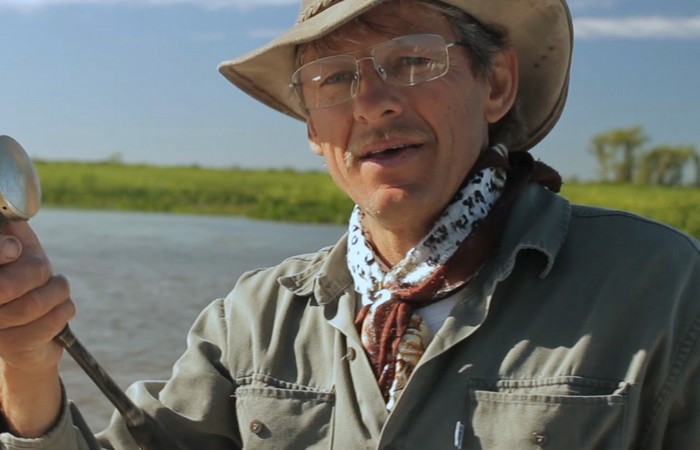 reflejo de un pescador